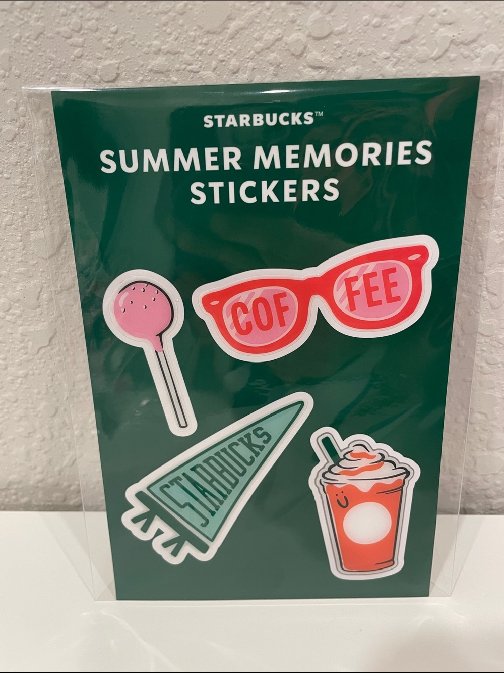 Starbucks Summer Memories Sticker Set - Green & Pink NEW